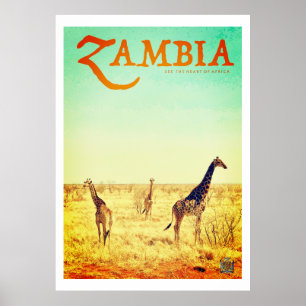 Poster vintage Zambie Travel