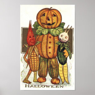 Poster Vintages Légumes d'Halloween