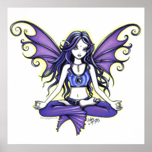 Poster "Violet Lotus" Yoga Faery