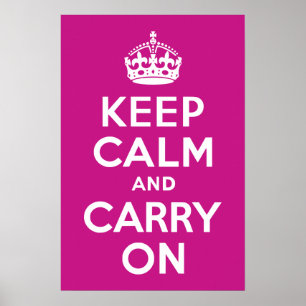 Poster Violet rouge Restez calme et continuez