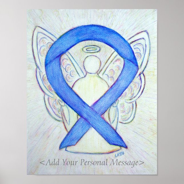 Poster Violet Sensibilisation Ruban Gardien Angel Art Imp (Devant)