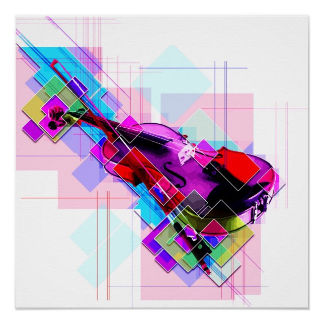 Poster Violon coloré (Devant)