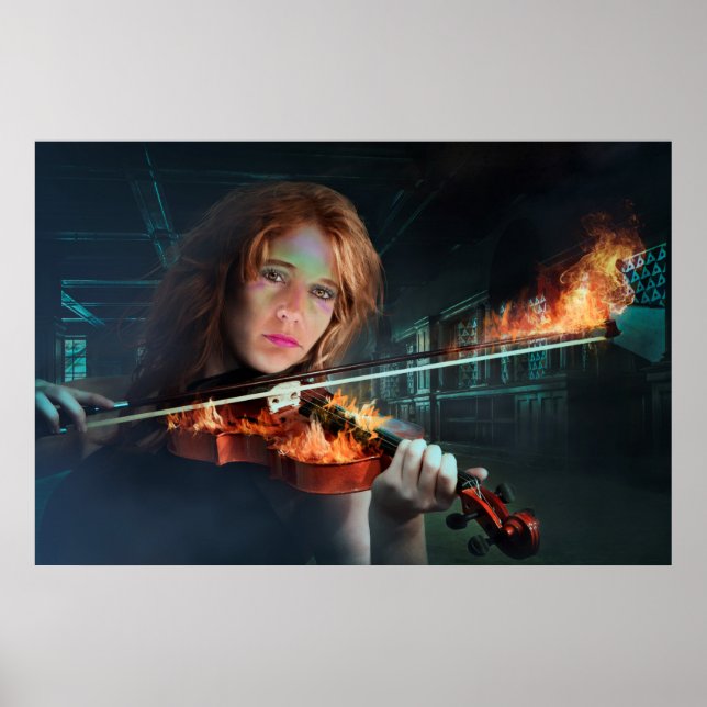 Poster Violon en feu (Devant)