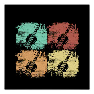 Poster Violon Retro