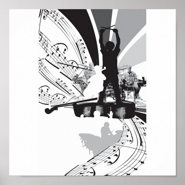 Poster violoncelle à tambour (Devant)