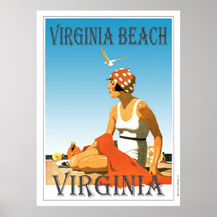 Poster Virginia Beach vintage la Virginie