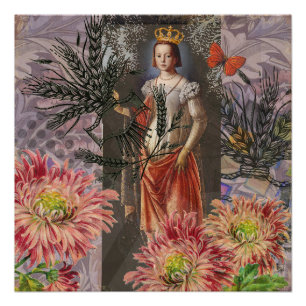 Poster Virgo Femme Astrologie Whimsical Portrait