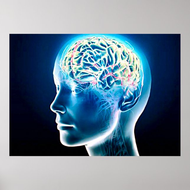 Poster Virtual Human Brain Airbrush Art (Devant)