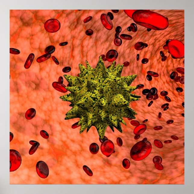 Poster virus dans l'affiche en flux sanguin (Devant)