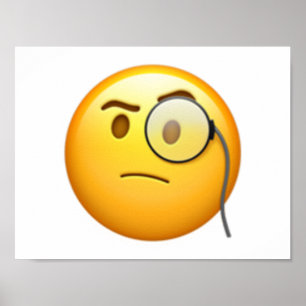 Poster Visage avec Monocle - Emoji