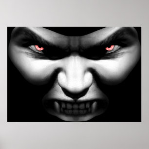 Poster Visage de copie mauvaise d'affiche de vampire