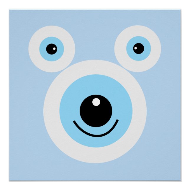 Poster Visage d'ours blanc drôle (Devant)