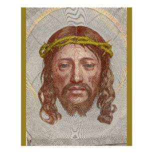 Poster Visage du Christ de Claude Mellan, gravure de 1649