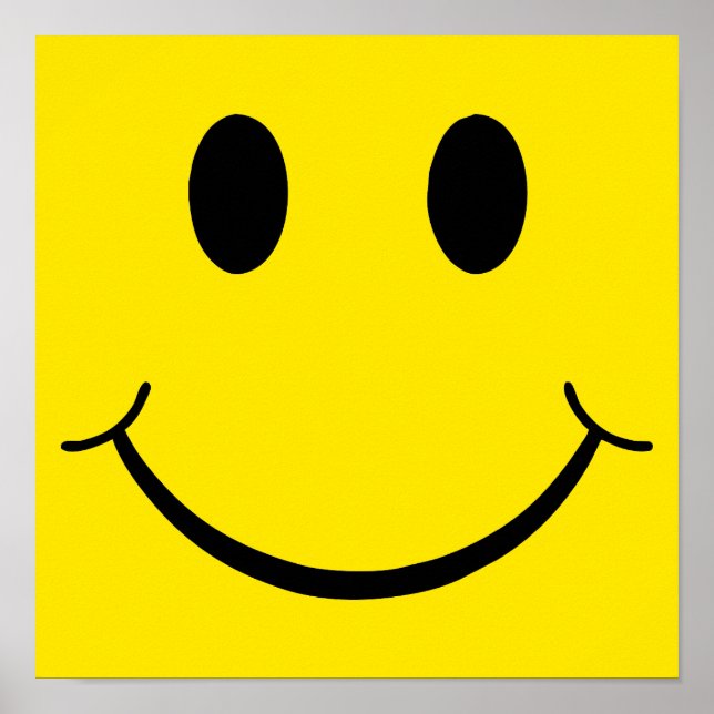 Poster Visage Jaune Heureux Classique des Années 70 (Devant)