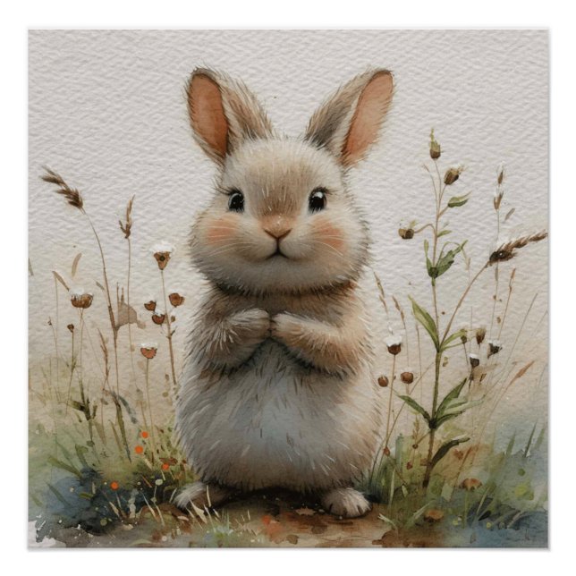 Poster Visage Poilu : Un Lapin un Peu Fantaisiste (Devant)