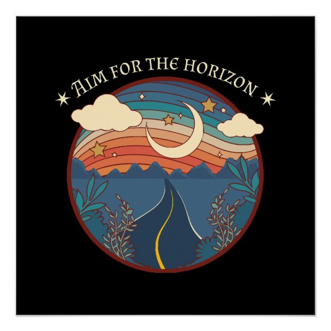 Poster Viser l'horizon voyage nature roadtrip (Devant)