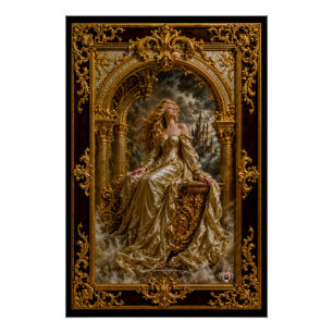 Poster Vision Vesperine Solariel de luxe baroque doré