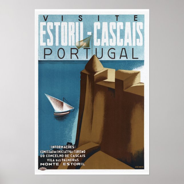 Poster Visite Estoril Cascais Portugal (Devant)