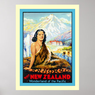 Poster Visite Nouvelle-Zélande ~ Vintage voyage