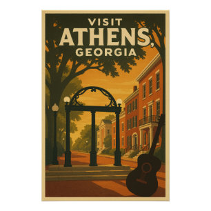 Poster Visitez Athens, Géorgie États-Unis voyage