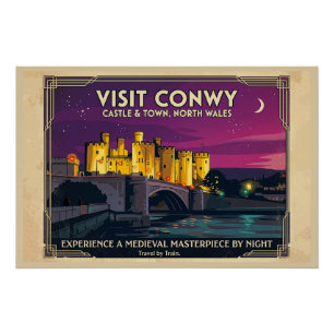 Poster Visitez l'affiche de voyage de style vintage du ch