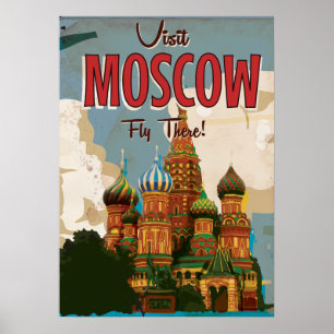 Poster Visitez l'affiche de voyage vintage de Moscou