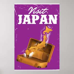 Poster Visitez l'affiche de voyage vintage du Japon