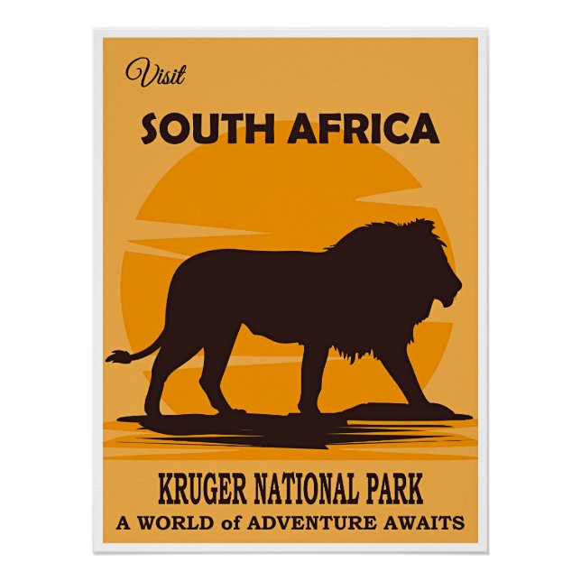 Poster Visitez l'Afrique du Sud, le parc national de Krug (Devant)