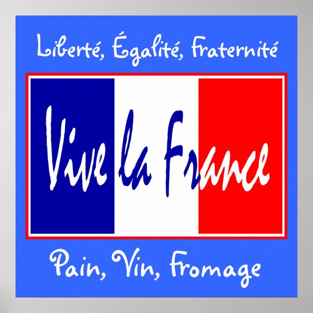 Poster Vive La France - Pour Bistro, Bar À Vins, Cuisine  (Devant)