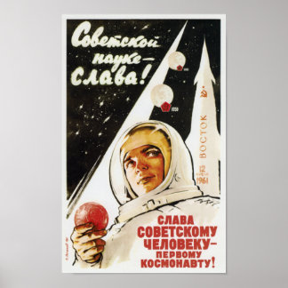 Poster Vive L'Homme Soviétique - Le Premier Cosmonaute