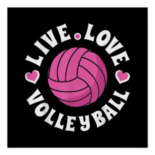Poster Vivez Amour Volleyball Pour Femmes Filles Volleyba