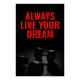 Poster Vivez votre rêve Bodybuilding entraînement Fitness