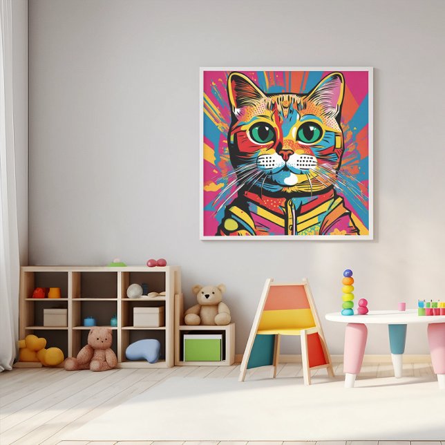 Poster "Vivid Cat Art - Colorée Feline Face" (Créateur téléchargé)