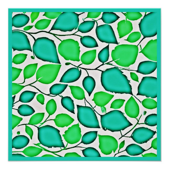 Poster Vivid Elegance Feuille Motif (Devant)