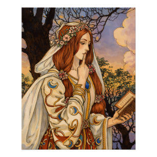 Poster Vivien – Illustration Art Nouveau de l'enchanteres