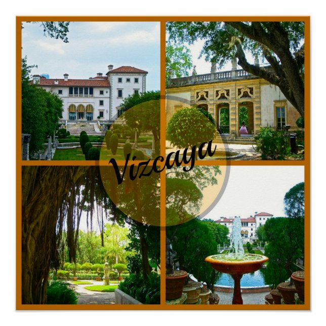 Poster Vizcaya Museum and Botanical Garden Miami Floride (Devant)