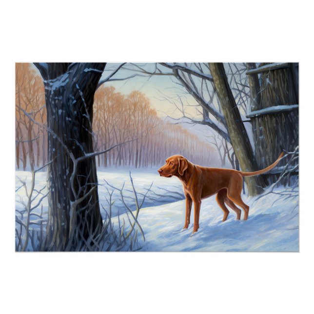 Poster Vizla Qu'il neige Noël  (Devant)