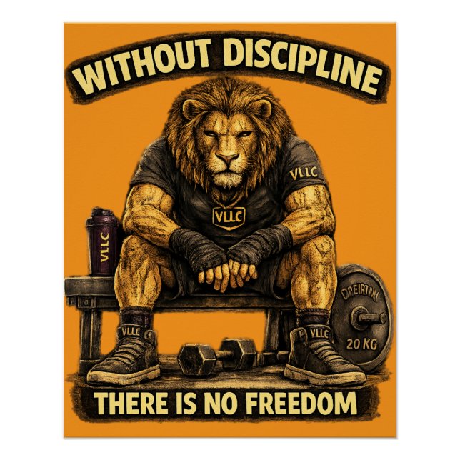 Poster VLLC Without Discipline There Is No Freedom Gym  (Devant)