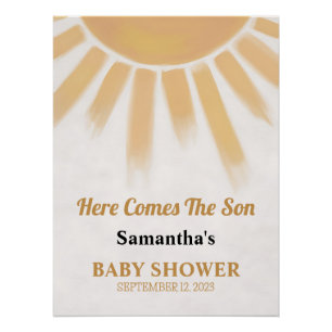 Poster Voici venir le fils Baby Shower Sunshine