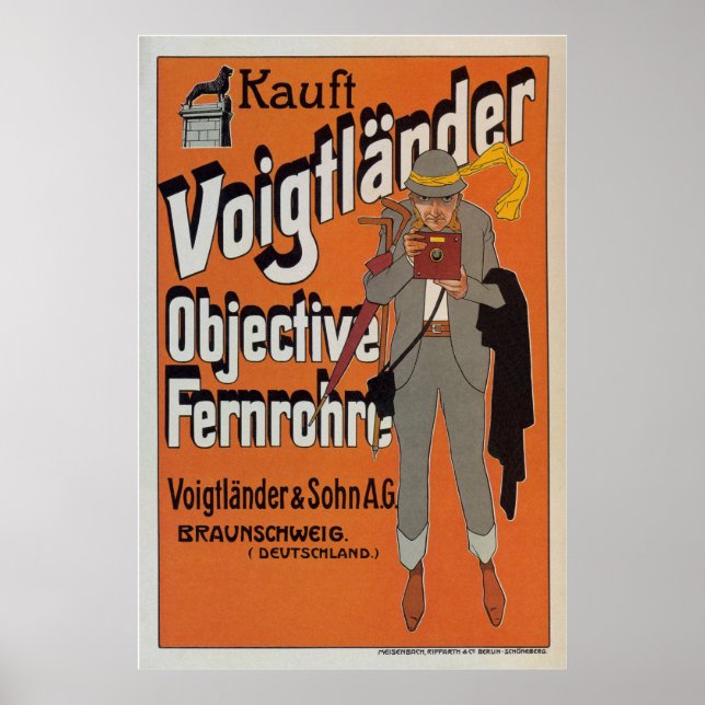 Poster Voigtlander Objectif Fernrohre ~Publicité de camér (Devant)