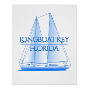 Poster Voilier Nautique Longboat Key Côtier