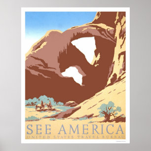 Poster Voir America Travel 1939 WPA