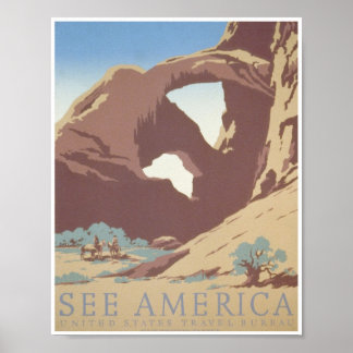 Poster Voir Amérique : Bureau des voyages des États-Unis