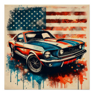 Poster voiture américaine