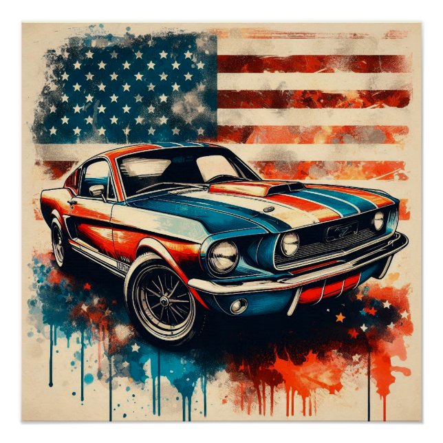 Poster voiture américaine (Devant)