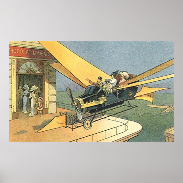 Poster Voiture convertible Steampunk de science-fiction v (Devant)