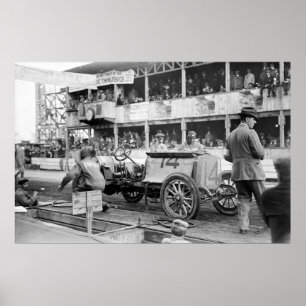 Poster Voiture de course de la Coupe Vanderbilt : 1910