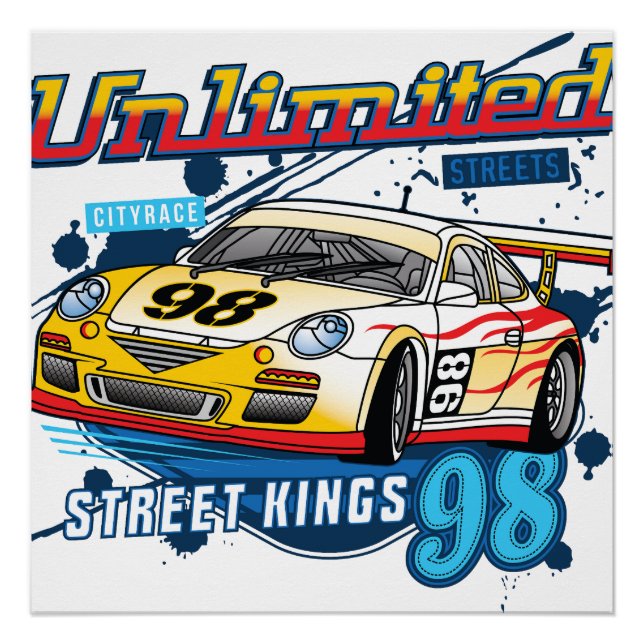 Poster Voiture de course _ Moteur 1 (Devant)