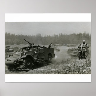 Poster Voiture de reconnaissance et moto