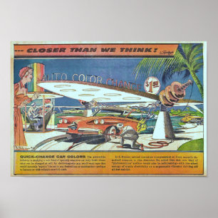 Poster Voiture de science-fiction futuriste vintage
